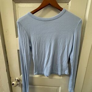 Streetwear Society Light Blue Ribbed Long Sleeve Tee